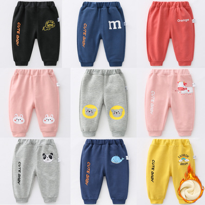 baby Plush motion trousers Boy Autumn and winter Female baby thickening Pants 13 child leisure time children Exorcism