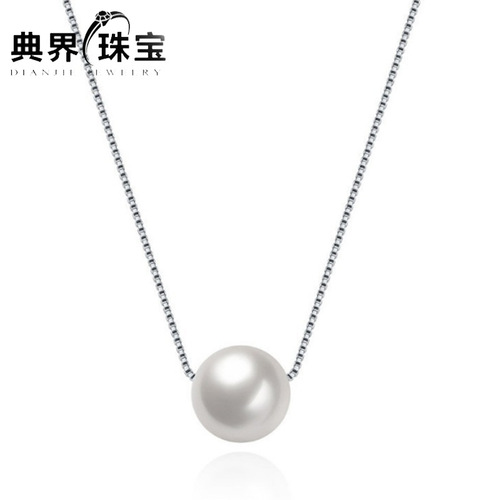 s925 sterling silver necklace women's pendant simple single anti-pearl necklace versatile simple fashion clavicle chain silver ornaments
