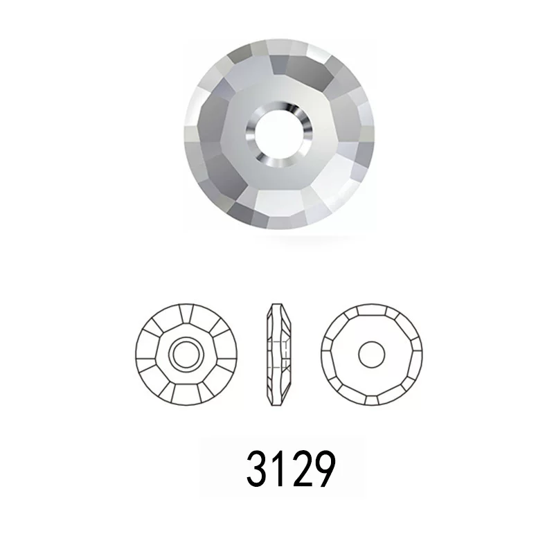 Настоящий Swarovo 3129 Circle Mid -Pole 7мм Импорт Олимпийский элемент кристалла Шет Утка Бусины для бурения