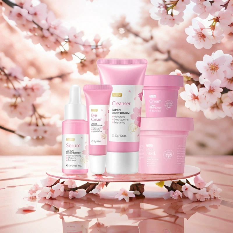Набор по уходу за лицом (LAIKOUFENYI) Sakura Series — увлажняющая многоэлементная коробка по уходу за кожей