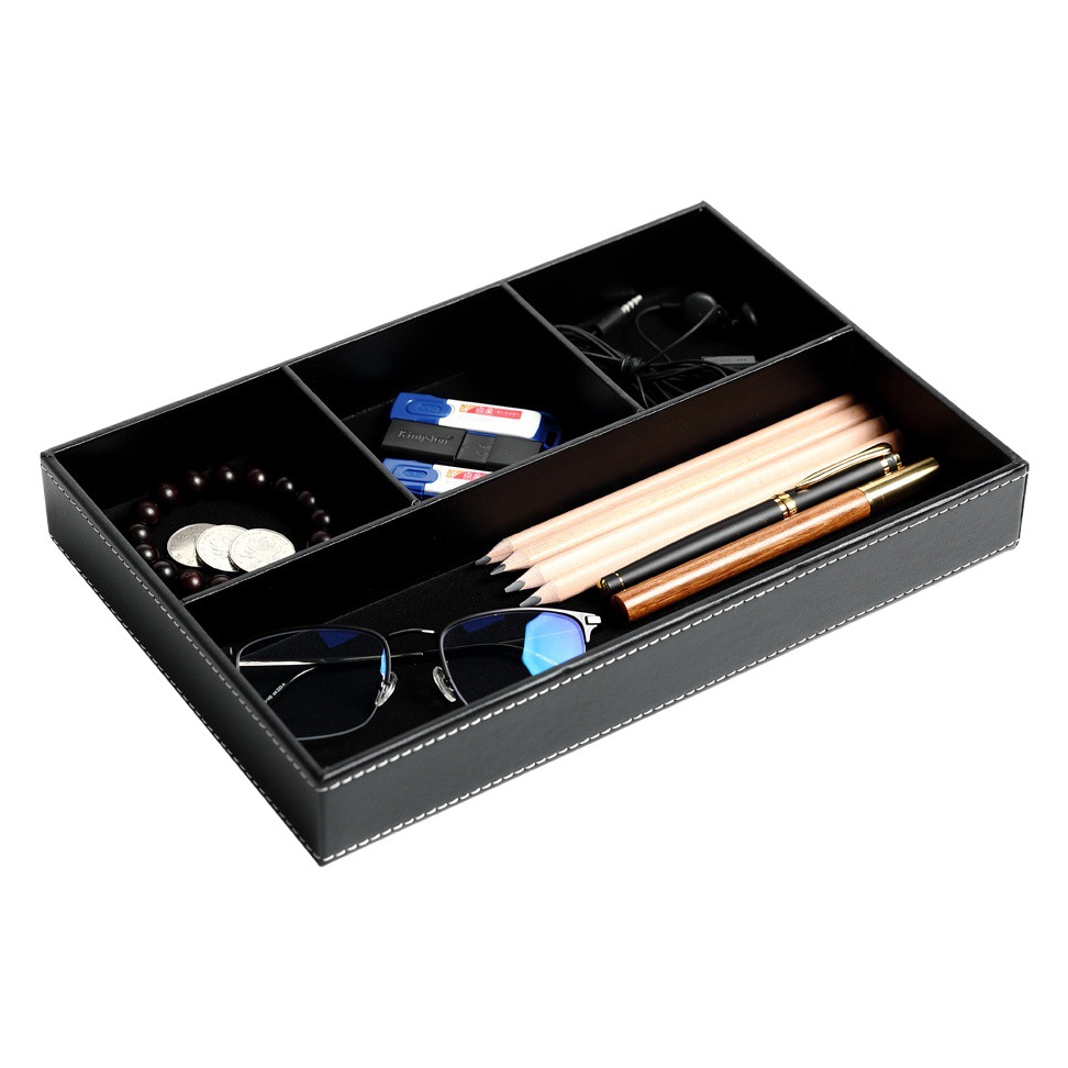 革小銭収納盤キー玄関クリエイティブ多機能事務用品デスクトップ用品文房具整理収納ボックス