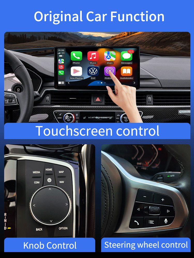 Cross-Border Carplay Box Mini Wired to Wireless Adapter for Apple and Android Auto Suitable for Car Machine Connectivity Conversion Box
