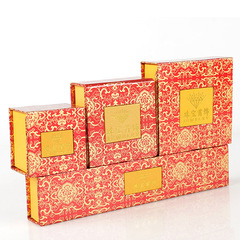 Red and gold colored jewelry box, hard magnetic ring box, open window pendant box, bracelet box, necklace accessory box