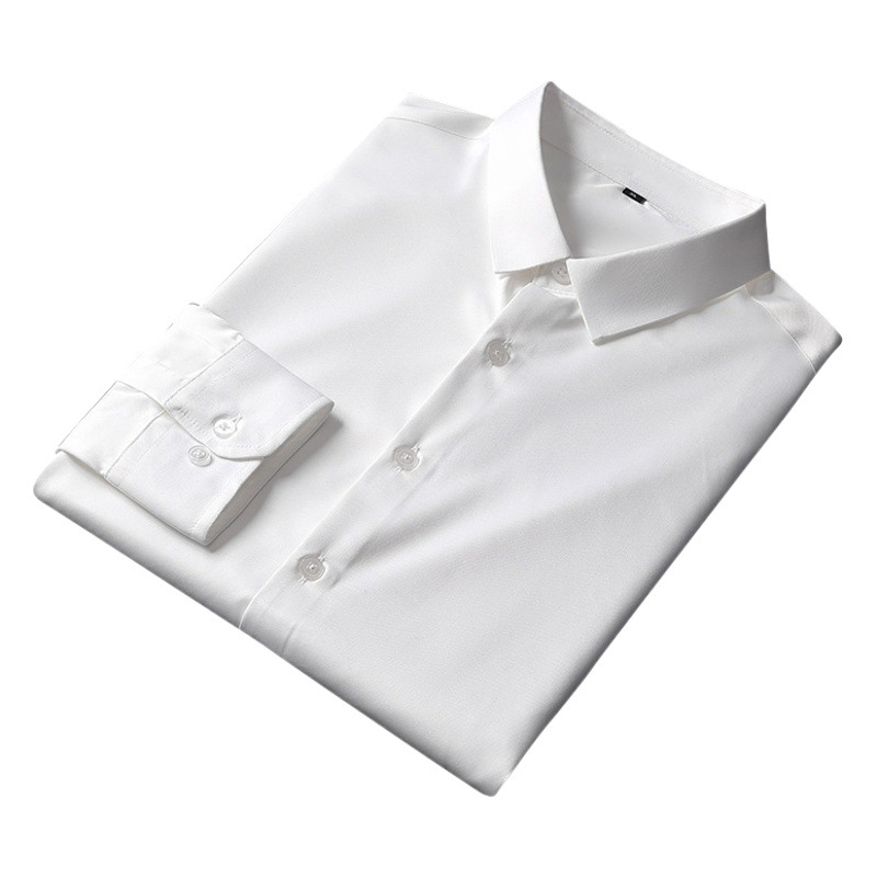 Camisa de negocios para hombres sin planchar antiarrugas ropa formal cuello cuadrado estilo coreano slim fit stretch Business wear Top camisa de manga larga para hombres