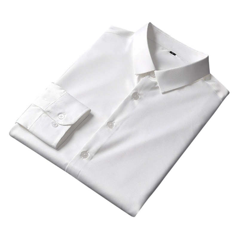 Мужская деловая рубашка, не требующие глажки, формальная рубашка с квадратным воротником, Корейская приталенная эластичная Деловая одежда, рубашка, мужская рубашка с длинными рукавами