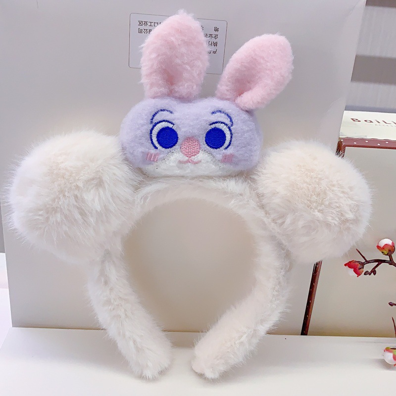 Otoño y invierno lindos osos de peluche orejas bandas de cabello para mujeres lavarse la cara y aplicar máscaras animales locos arco bandas para el cabello