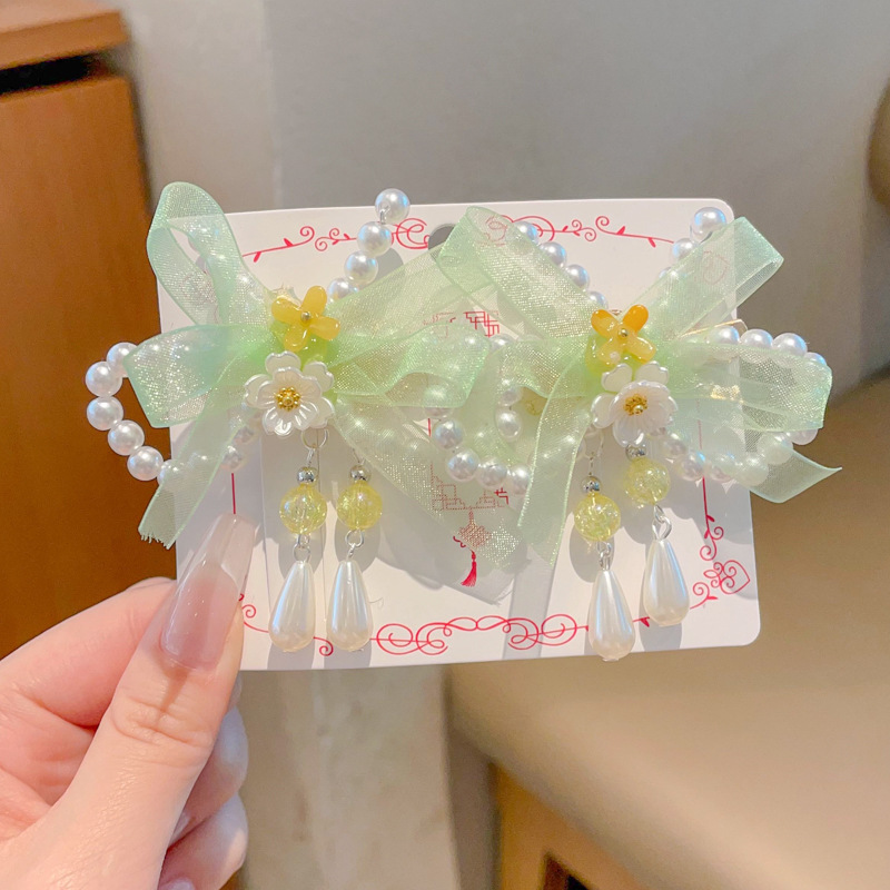 Chica de Hanfu tocado de los niños traje antiguo princesa borla horquilla estilo chino niña paso horquilla clip de pelo