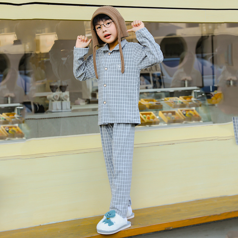 2025秋冬儿童保暖开衫睡衣套装男女童加厚磨毛翻领家居服女孩宝宝|undefined