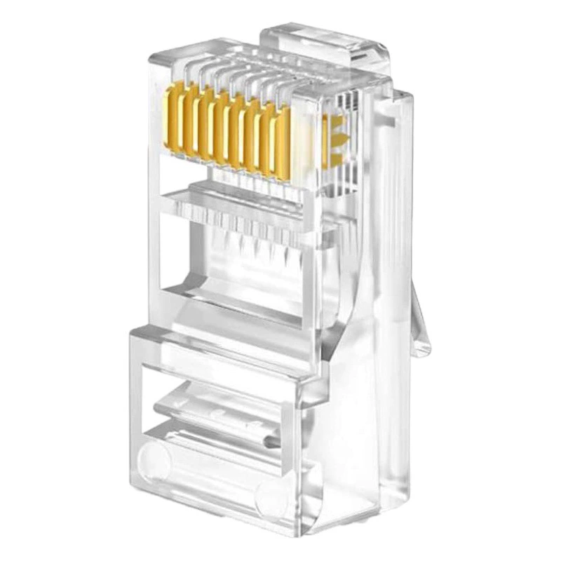 Сетчатый кабель Fangbei RJ45 Кристаллическая головка CAT5E позолоченная тройная вилка 1U 8P8C супер пять категорий неэкранированная хрустальная головка
