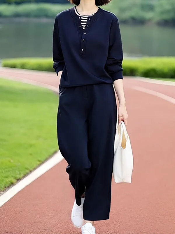 休闲运动套装女2025搭配一整套超火早秋穿搭韩系减龄休闲两件套|undefined
