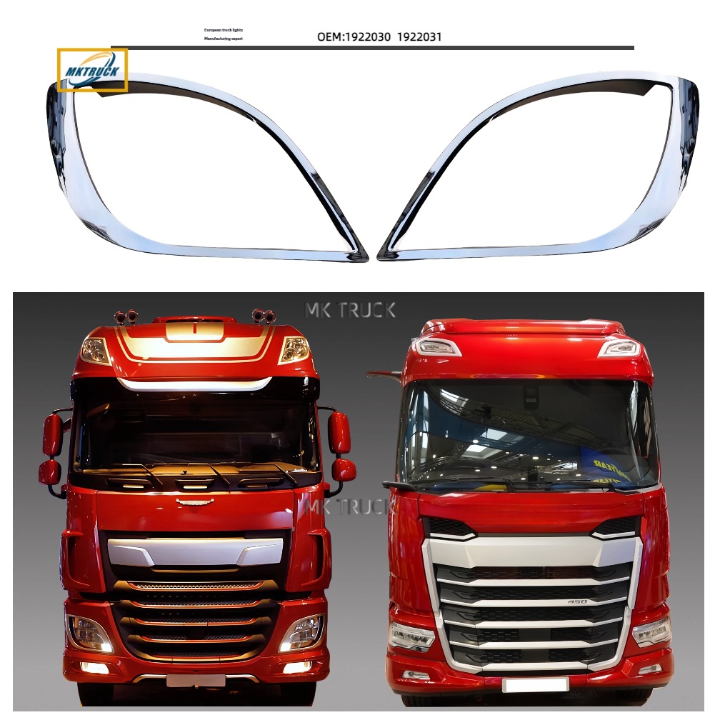 Luz frontal chapada tira brillante 1922031 1922030 para piezas de la serie de camiones DAF XF Duff