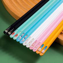 筷子家用分色一人一双筷卡通区分礼品专人专用新款组合家庭套装筷