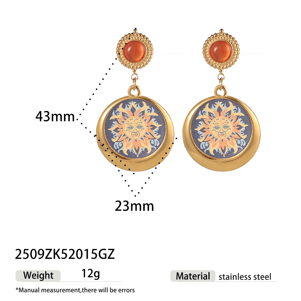 TENA europa y americana pendientes de acero inoxidable mujeres no decoloración versátil de goteo de aceite a mano flores de acero de titanio joyería pendientes