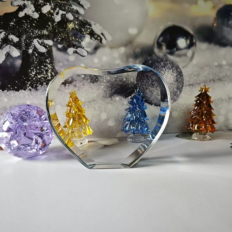跨境工艺水晶玻璃爱心苹果10cm装饰品摆件闺蜜生日礼物纪念日送礼