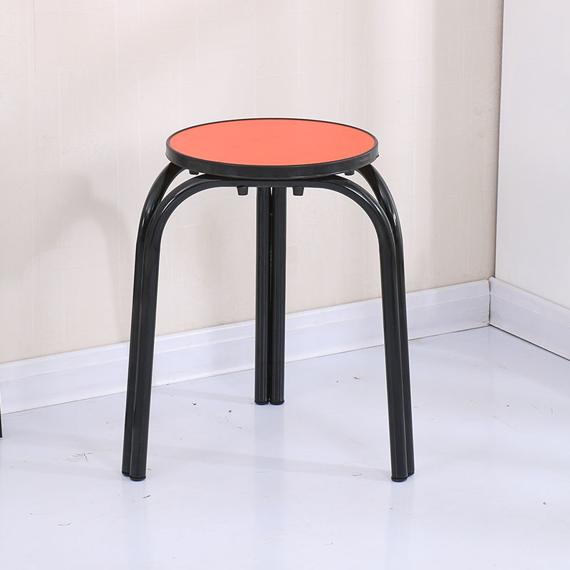 43cm 높은 검은색 다리 주황색 나무 표면
