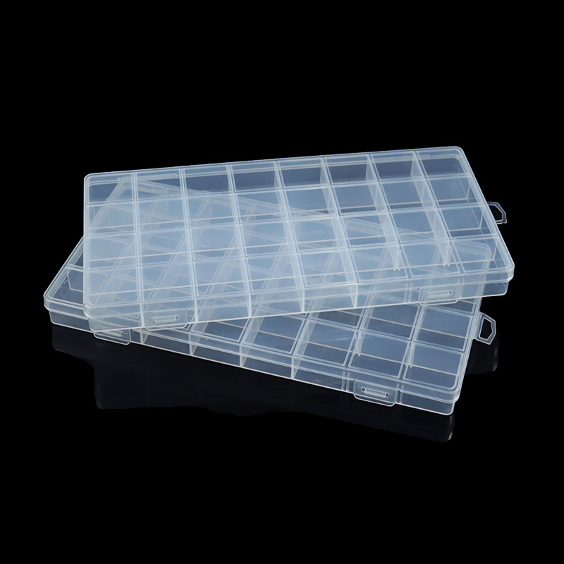 固定30格塑料收纳盒首饰盒串珠盒样品展示DIY盒电子元件收纳盒子