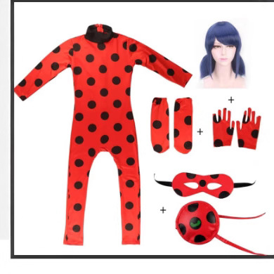 现货瓢虫雷迪cos服装黑猫若儿瓢虫少女蜂王狐狸连体紧身衣
