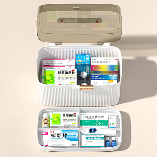 Medical box home decoration household large-capacity multi-layer medicine storage box medical first aid box small medicine box