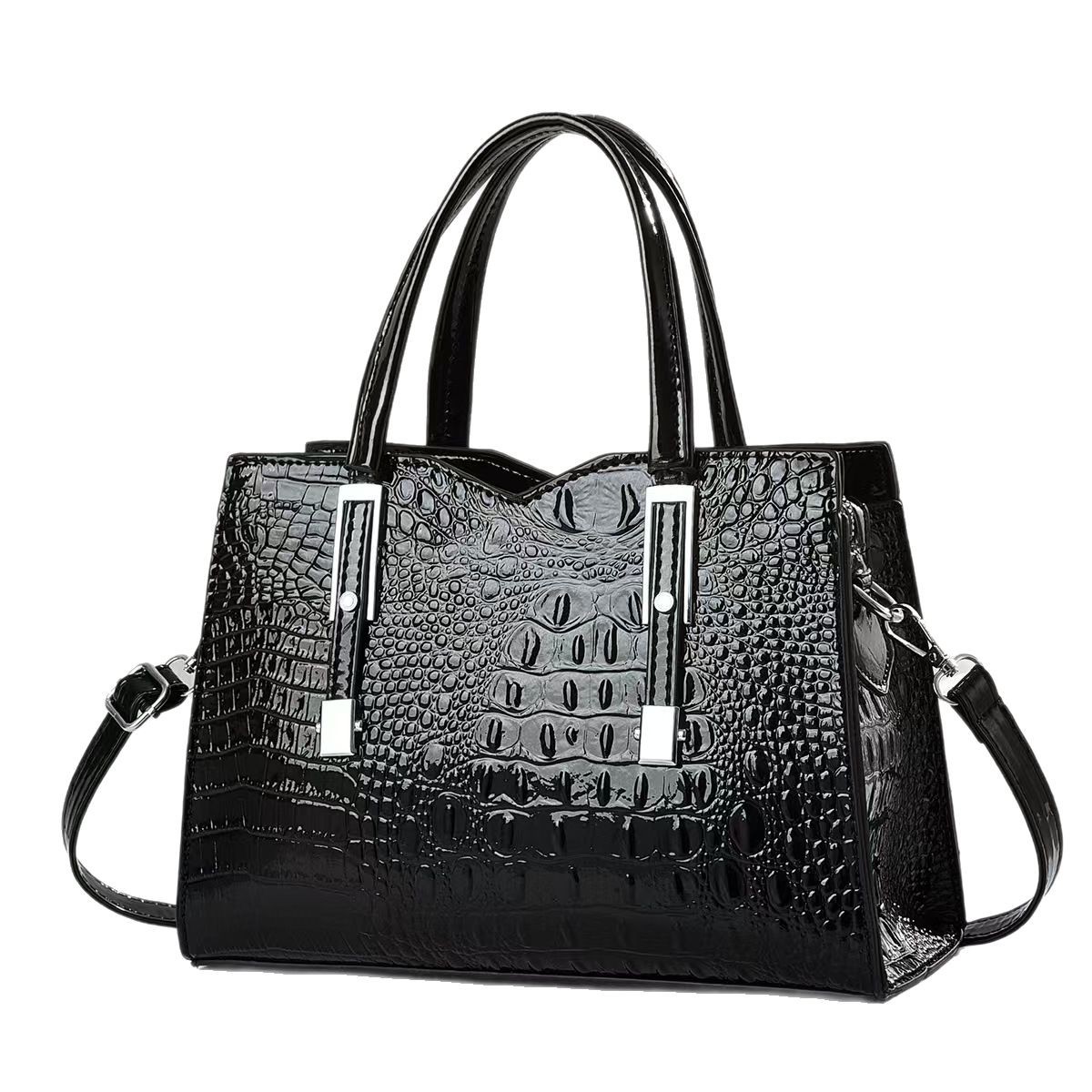 Emperor rinoceronte retro nicho bolso de mano mujer 2025 primavera y verano patrón de cocodrilo todo fósforo pequeño bolso de transporte nuevo