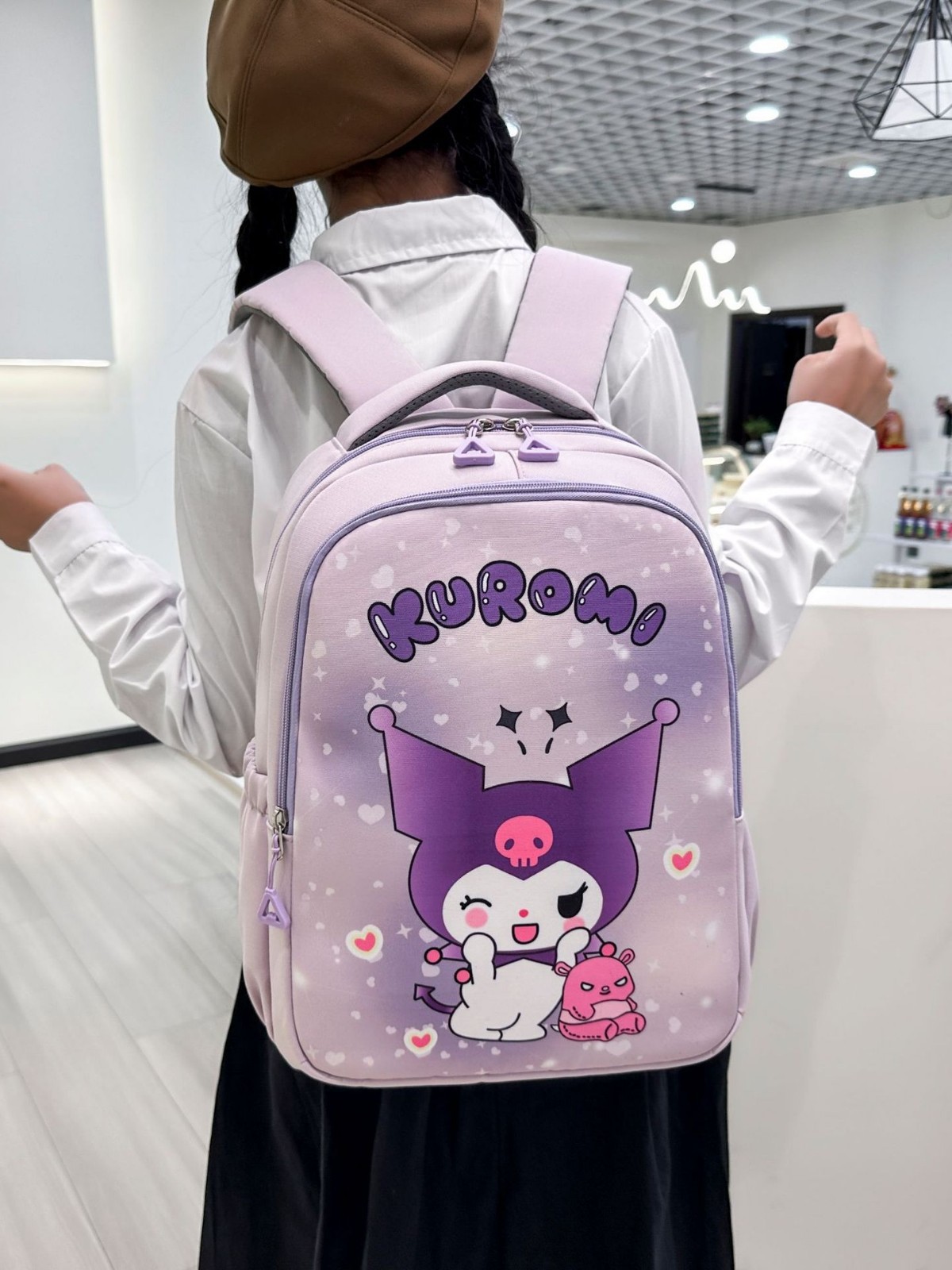 Tres piezas set Koolomi mujer mochila para niños kt gato mochila de dibujos animados mochila de estudiantes lindas mochila de gran capacidad