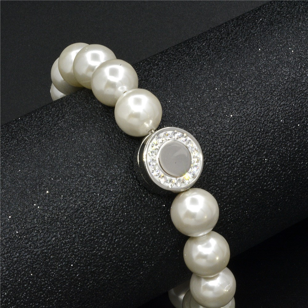Minimalistisches Diamant-titan-armband Für Damen Mit Perlen_voghion.com