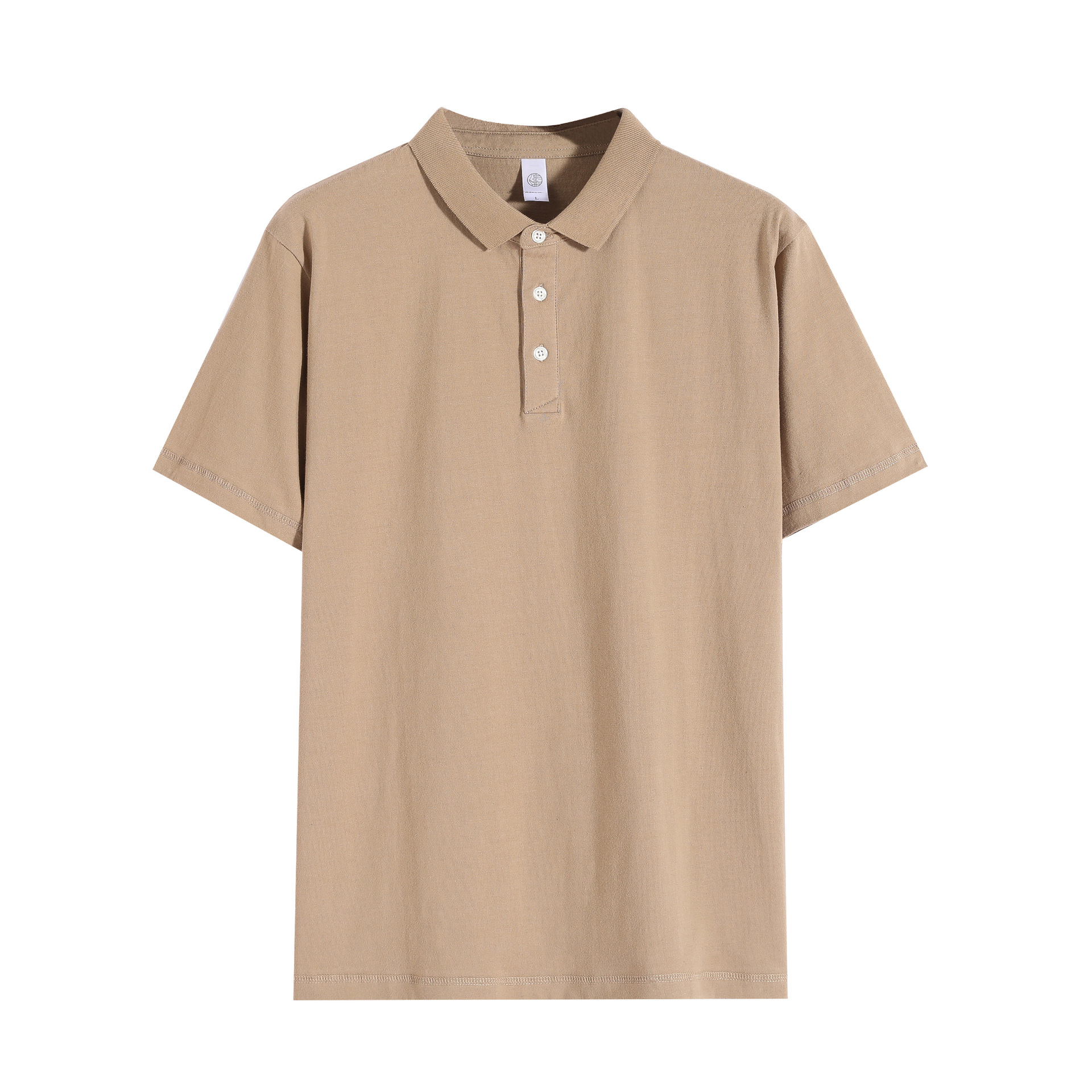 Xinjiang algodón de fibra larga 250g pesado verde oscuro camisa de Polo de manga corta de verano suelta solapa caqui camiseta de los hombres