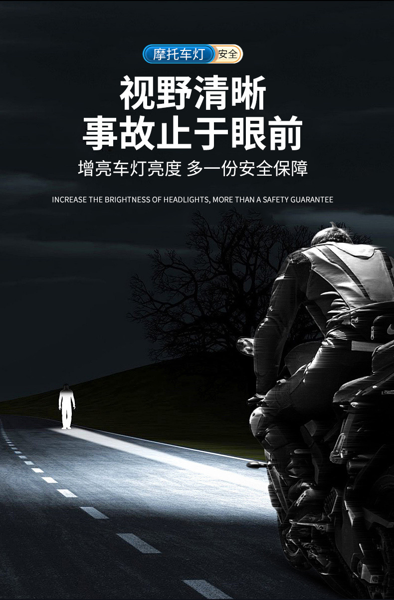 New Electric Vehicle Super Bright Headlight Motorcycle Modified LED Spotlight