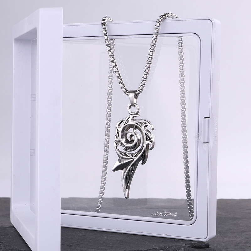 Flame Titanium Steel Necklace For Couples Trendy Pendant Jewellery_voghion.com