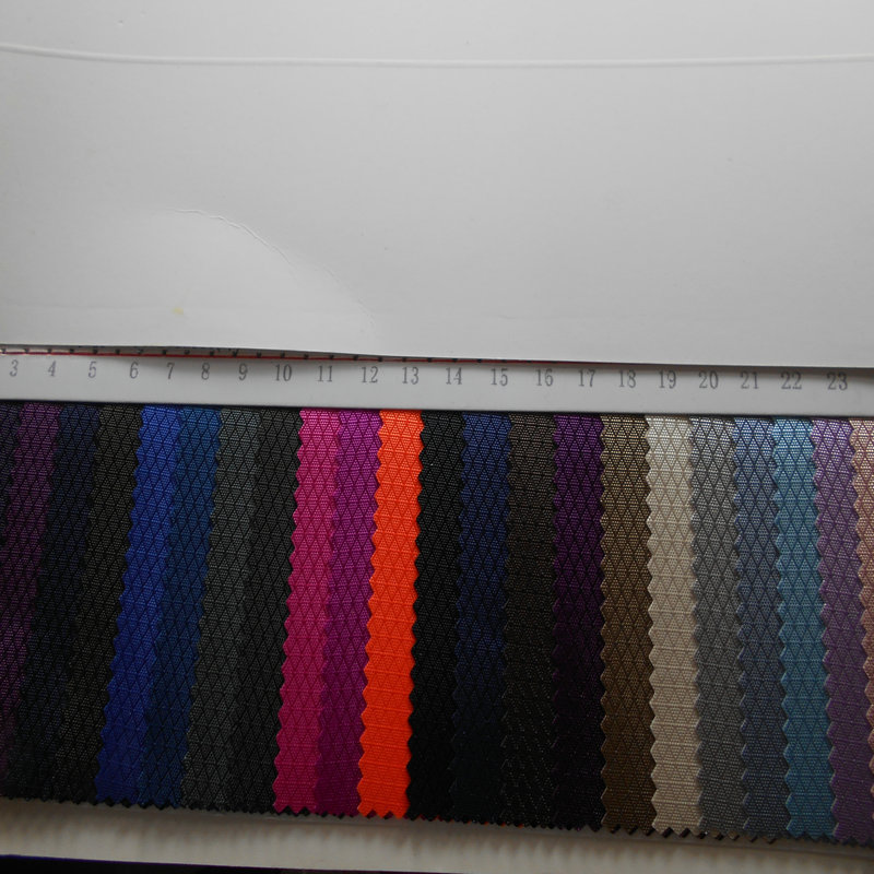 提花格牛津布PVC防水涂层布 提花菱形格子 横条方格箱包手袋面料