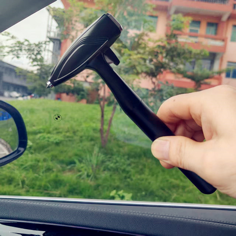 Car Alloy Tungsten Steel Safety Hammer Multi-Functional Emergency Escape Window Breaker with Cutter Emergency Window Breaking Artifact New Style