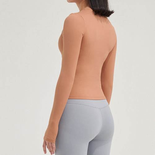 Women's Yoga Top for Autumn/Winter Quick-Dry Exercise Long-Sleeve T-Shirt, Slim-Fitting Fitness Top for Running, Yoga, and Workouts