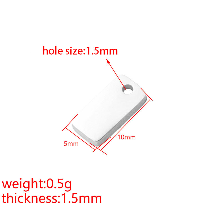 Pendentif carré en acier inoxydable pour collier diy tendance_voghion.com