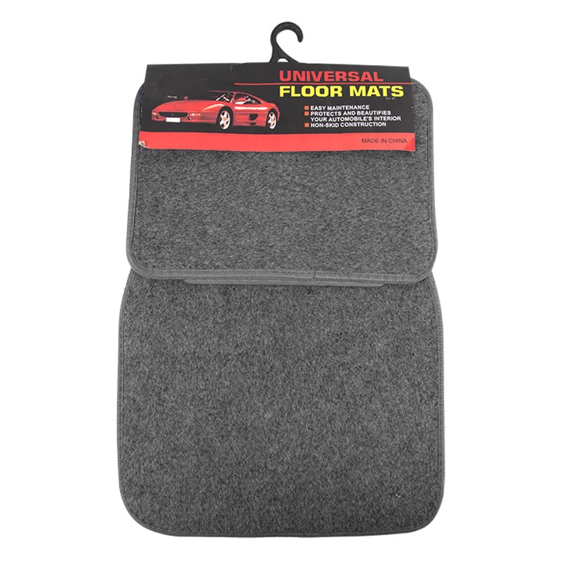 Car foot mat embroidered logo car universal foot mat PVC flocking foot mat car universal wire ring foot mat
