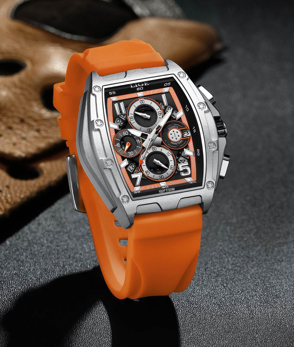 2023 New Hot Selling Watch Men's Multi Functional Waterproof Calendar Watch Sports Wine Bucket Curved Mirror Hollow Out Watch_voghion.com