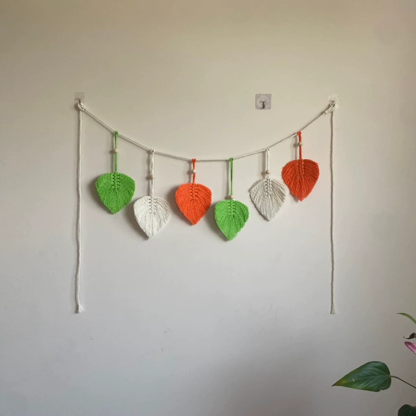 Новый стиль креативная ручная тканая хлопчатобумажная веревка листья гобелен богемный стиль дома настенный декор комнаты