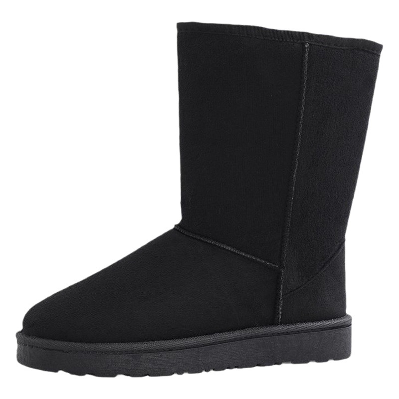 Botas de nieve de Invierno para mujer Nueva punta redonda estilo coreano a media pantorrilla forrada de lana gruesa plataforma cálida botas de algodón casual para estudiantes