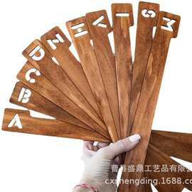 26字母乙烯基唱片木制分隔器水平垂直木质唱片字母分离器字母标签