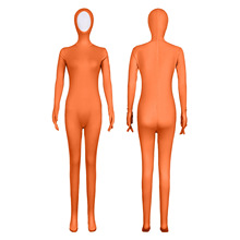 跨境新品紧身衣全身全包漏头连体衣zentai纯色衣服露脸舞台表演服