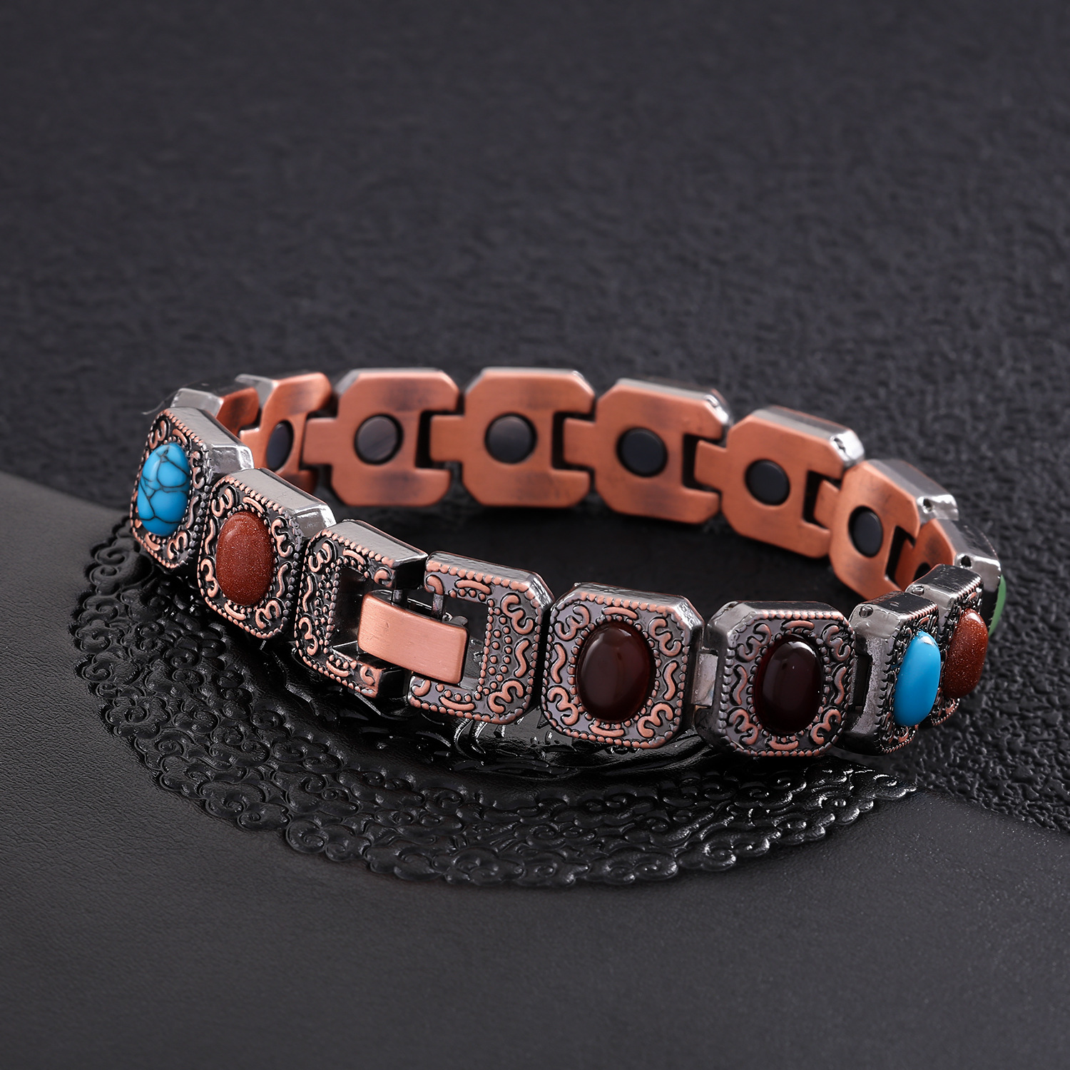 사각 멀티 컬러 팔찌