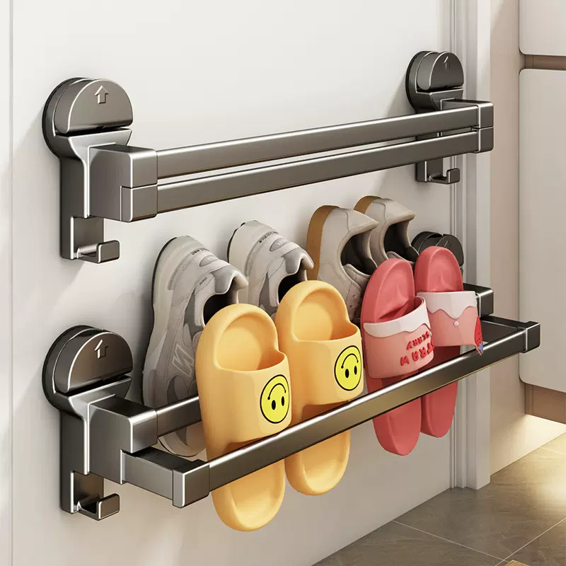 优勤吸盘拖鞋挂架卫生间免打孔壁挂式置物架厕所浴室沥水收纳神器