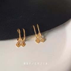 高级感~镀真金蚊香盘耳夹！流苏心形时尚无耳洞耳环耳饰 工厂批发