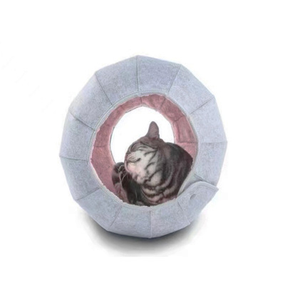 现货百变猫窝可折叠透气宠物床毛毡猫窝狗窝洞穴隧道半封闭创意|ms