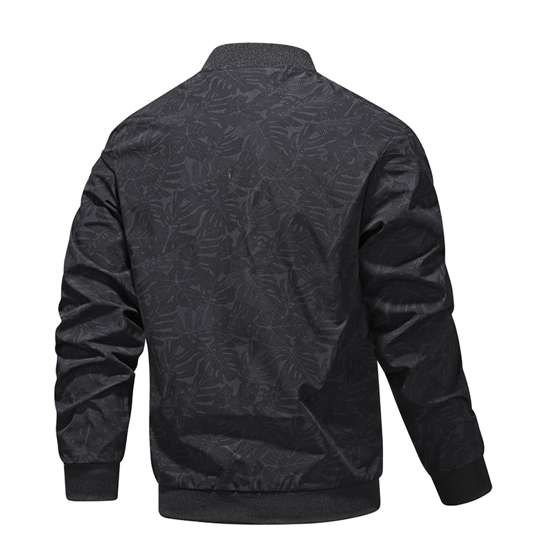 Chaqueta de cuello de béisbol transfronterizo hombre simple impresión de moda casual chaqueta deportiva primavera y otoño chaqueta delgada fábrica al por mayor