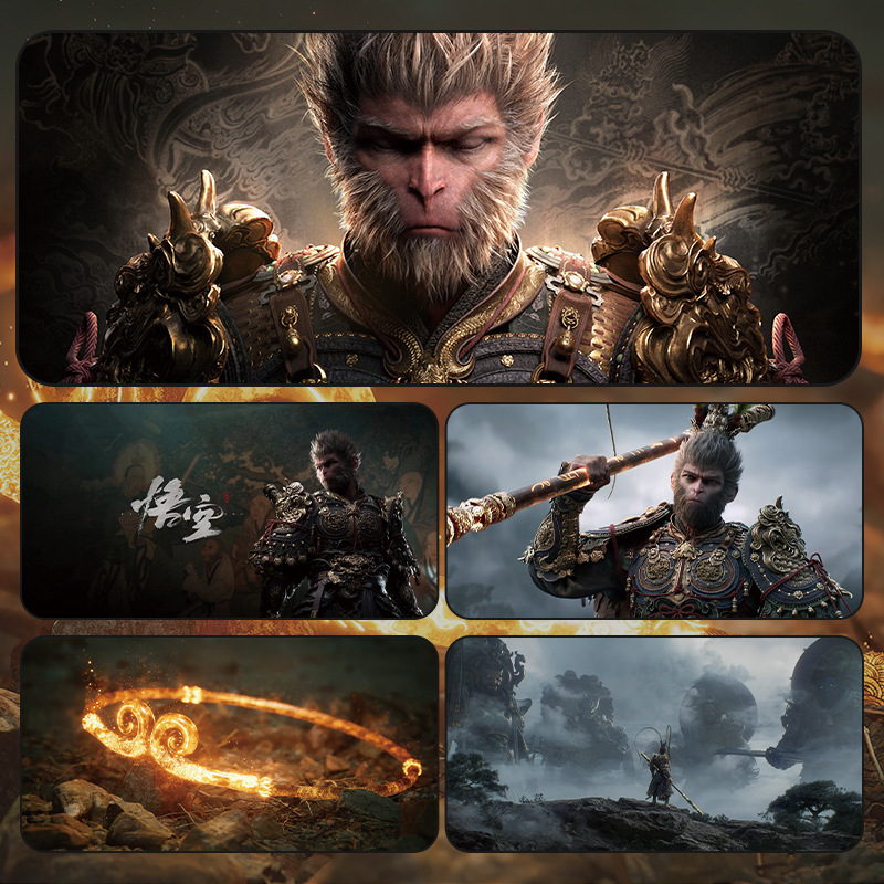 Black Myth Goku Mouse Pad Oversized Laptop Pad Dormitory Desktop Pad Thickened Non-Slip E-Sports Game Pad