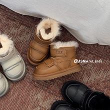 2025冬季新款儿童真皮羊毛保暖雪地靴男女童东北大棉靴魔术贴短靴