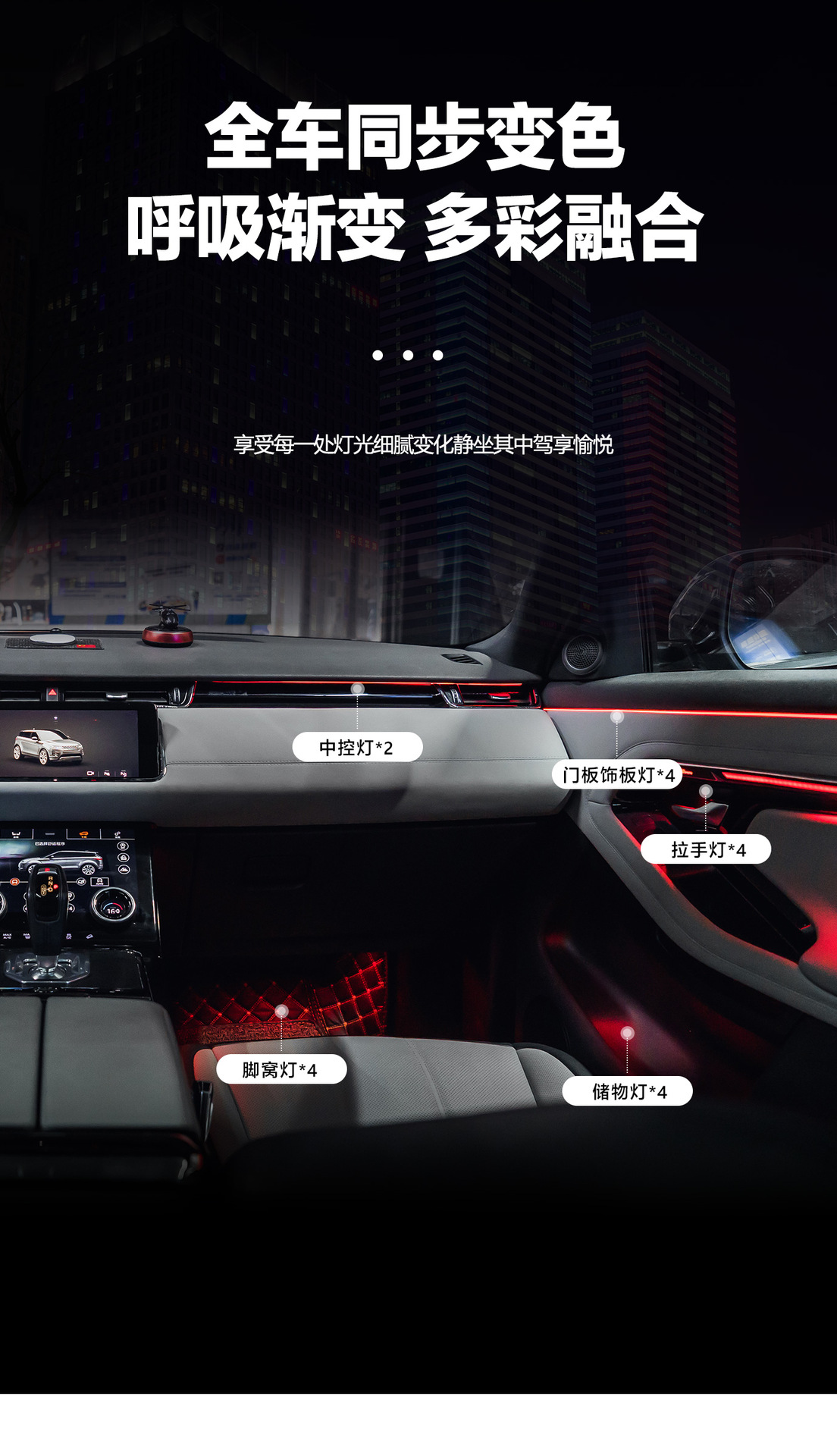 Car ambient lighting is suitable for Range Rover Evoque-2015-2018