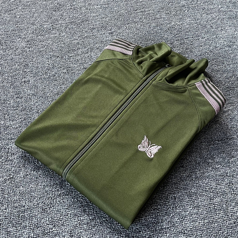 AGUJAS de PISTA de terciopelo bordado de la mariposa Japonés vintage cinta campus estilo de los hombres y las mujeres chaqueta de la chaqueta de deportes