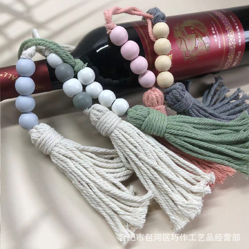 Hand-Woven Beaded Color Beaded Tassel Door Handle Hanging Accessories Home Holiday Decoration Accessories Woven Bag Hanging