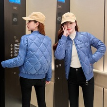 2022年韩版秋新款女韩版修身时尚短款轻薄立领棉衣女外套棒球服女
