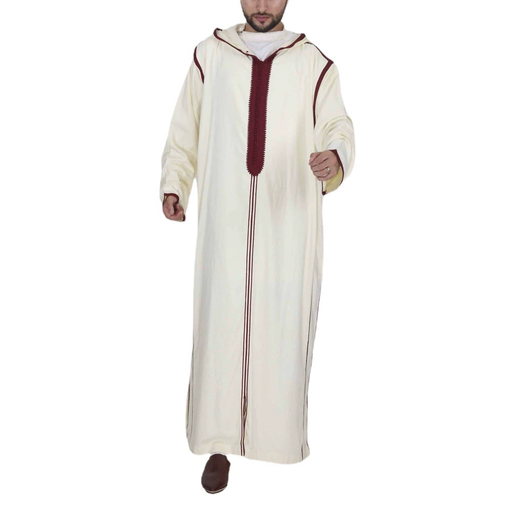 2023 Трансграничная новая Арабская длинная Мужская рубашка AliExpress Amazon с капюшоном, мусульманский Халат